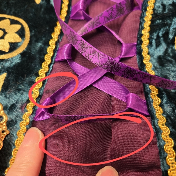 Velvet Green and Purple Hocus Pocus Witch Costume Dress XL - Picture 8 of 9